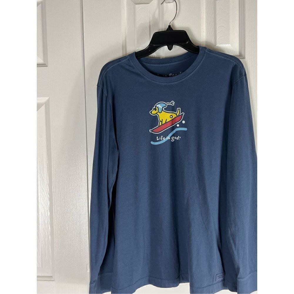 Life is Good Mens Vintage Navy Shirt Size M